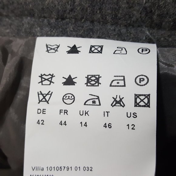 Hugo Boss Skirt Gray Virgin Wool Angora 12 - Picture 6 of 7